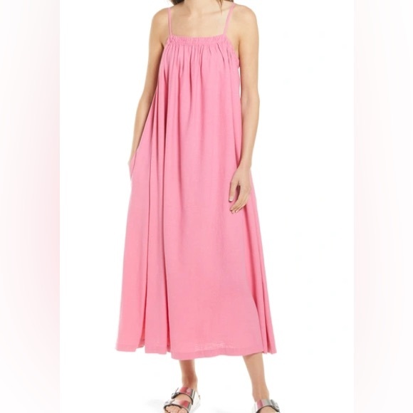 Treasure & Bond Flowy Linen Blend Shift Dress - Picture 1 of 3